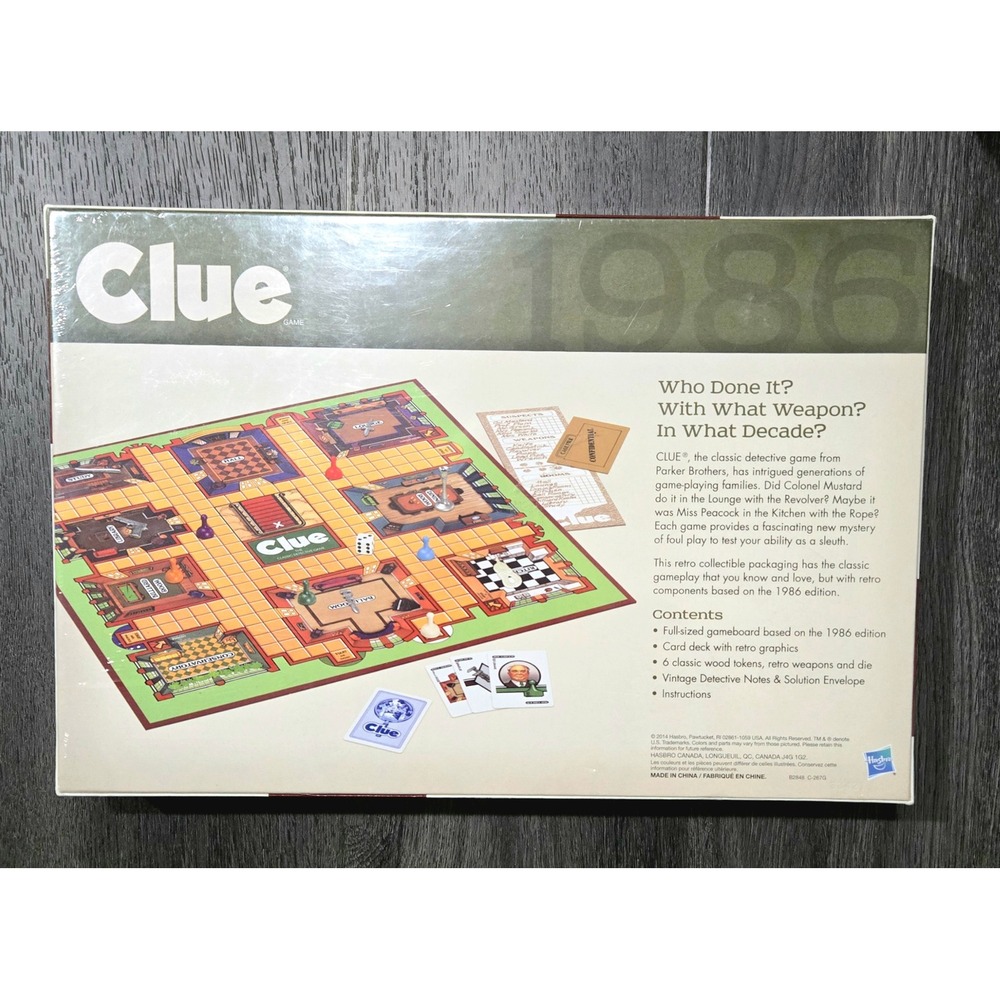 New/Sealed Hasbro Gaming Retro Series Clue 1986 Edition Board Game - Picture 2 of 2